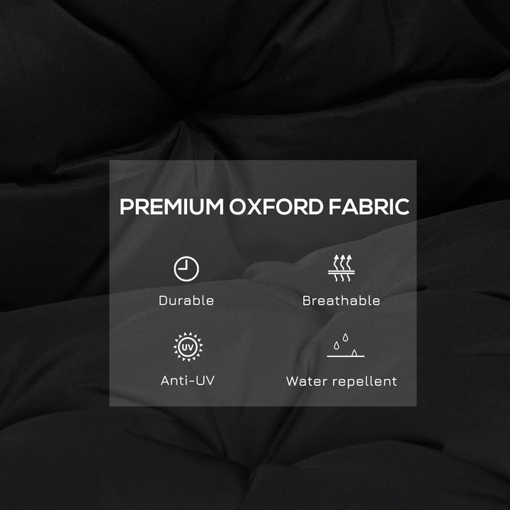 Outsunny Porch Swing Cushion Garden Bench Cushion with Backrest, Non-Slip 2-seater Soft Pad, Swing Chair Mat Replacement for Indoor and Outdoor, 39.4" x 38.6", Dark Grey