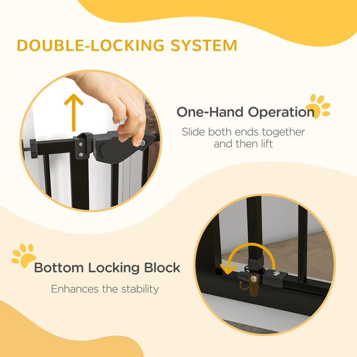 PawHut 36" Easy Open Indoor Dog Gates for Doorways, House, Stair - Black