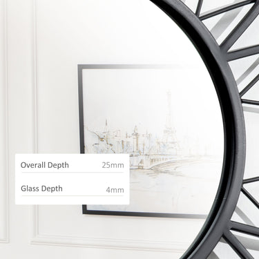 HOMCOM 31" x 31" Modern Flower Wall Mirror, Decorative Mirror for Living Room, Bedroom, Entryway, Home Decor, Black