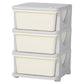 Qaba 3 Tier Kids Toy Organizer and Storage Bins with 3 Plastic Drawers, Blue