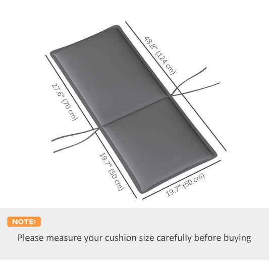 Outsunny Outdoor Chair Cushions Set of 2 High Back Patio Seat Cushions UPF50+ Fade Resistant Yarn-Dyed Polyester, Dark Grey