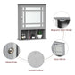 kleankin Bathroom Cabinet Wall Mount with Mirror Door 3 Shelf Organizer for Bathroom, Kitchen, Bedroom, Grey