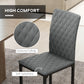 HOMCOM Modern Dining Chairs Set of 4, Upholstered Faux Leather Kitchen Chairs with Rhombic Tufting and Metal Legs for Living Room, White