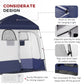 Outsunny Outdoor Portable Pop Up Shower Tent Changing Tent Privacy Enclosure with 2 Rooms, Shower Bag, Floor for Camping, Blue