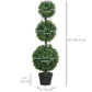 HOMCOM 2 Pack 40" Artificial Trees, Boxwood Topiary Ball Trees with Pot for Indoor, Outdoor, Home Office, Living Room, Green