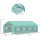 Outsunny 20x10x7ft Walk-in Steeple Greenhouse Outdoor Backyard Plant Seed Growth Tunnel Shed Warm House with 2 Anchor Way White