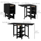 HOMCOM Folding Dining Table with Storage, Drop Leaf Kitchen Table for Small Spaces, White