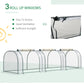 Outsunny 138"x39"x32" Transparent PVC Mini Tunnel Greenhouse Garden Green Grow Shed Portable Plant Flower Warm House Steel Frame Zipped Doors