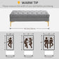 HOMCOM End of Bed Bench, Upholstered Bench, Entryway Shoe Bench with Button Tufted for Living Room, Bedroom, Grey