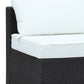 Outdoor Wicker Sectional Sofa Set - Cushioned Patio Set with Quarter Round Coffee Table