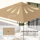 Outsunny 10' x 10' Square Gazebo Canopy Replacement UV Protected Top Cover Sun Shade Coffee