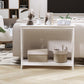 HOMCOM 40" Console Table, 2 Tier X-Design Narrow Entryway Table with Storage Shelf for Behind Couch, Living Room, Hallway, White