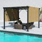 Outsunny 12' x 10' Outdoor Patio Gazebo Pergola with Retractable Canopy Roof, Steel Frame with Stakes, Unique Design, Beige