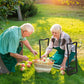 Outsunny Garden Kneeler and Seat Stool, Folding Gardening Stool Kneeling Chair with Thicken Pad and Handles