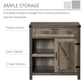 HOMCOM Rustic Barn Door Storage Cabinet Modern Farmhouse Buffet Sideboard for Kitchen and Dining Room White