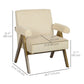 HOMCOM Corduroy Accent Chair Armchair with Wide Seat and Soft Padded Armrests for Reading, Bedroom, Dark Grey