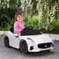 Qaba 12V Maserati Gran Turismo Licensed Kids Electric Car w/ Remote Control, Soft Start, LED Lights, Music, Horn, MP3, White