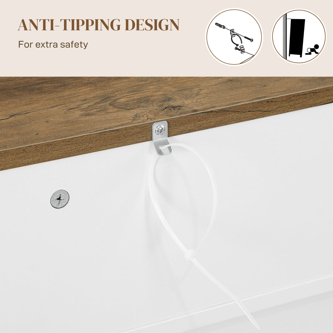 HOMCOM Sideboard, Buffet Cabinet with 4 Barn Doors and 3 Drawers, Coffee Bar Cabinet with Adjustable Shelves, Black