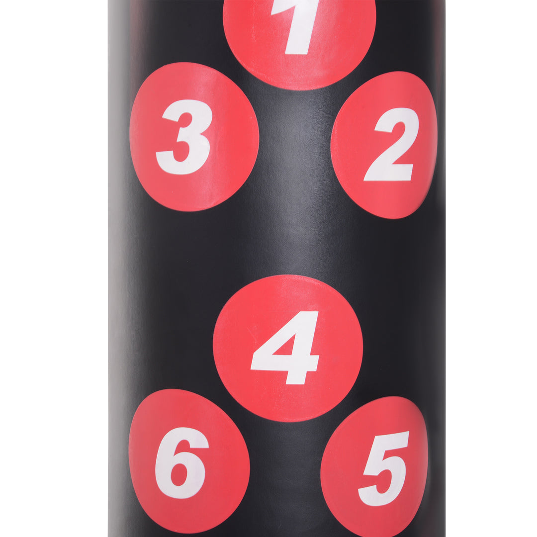 Soozier 65" Freestanding Boxing Punching Bag with Refilled Base and Suction Cups, Black