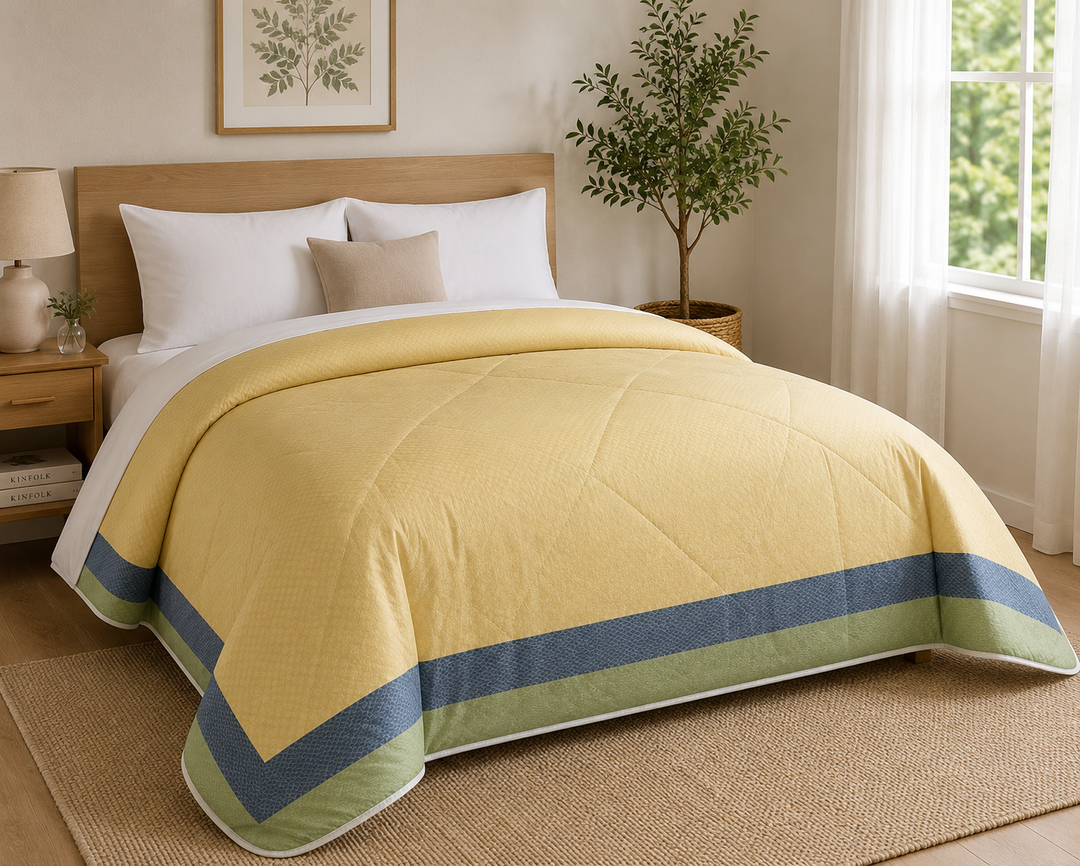 Aarniva Breathable Polyester Comforter Set | King/Queen | 250 GSM | Ultra-Soft & Cozy | Design Patterns | Includes 2 Pillow Covers