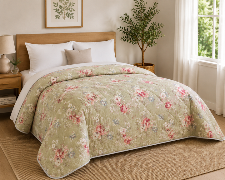 Aarniva Breathable Polyester Comforter Set | King/Queen | 250 GSM | Ultra-Soft & Cozy | Designed | Includes 2 Pillow Covers