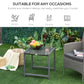 Outsunny Rattan Coffee Table, Wicker Patio Side Table with Tempered Glass Top and Aluminum Frame for Outdoor, Garden, Gray