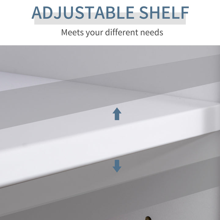 HOMCOM Computer Desk with Storage Drawers, Study Writing Table with Cabinet Adjustable Shelf for Home Office Workstation Bedroom, Black