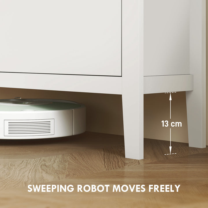 HOMCOM Narrow Shoe Cabinet with 4 Flip Drawers, Adjustable Shelves for Entryway, Holds 12-20 Pairs, White