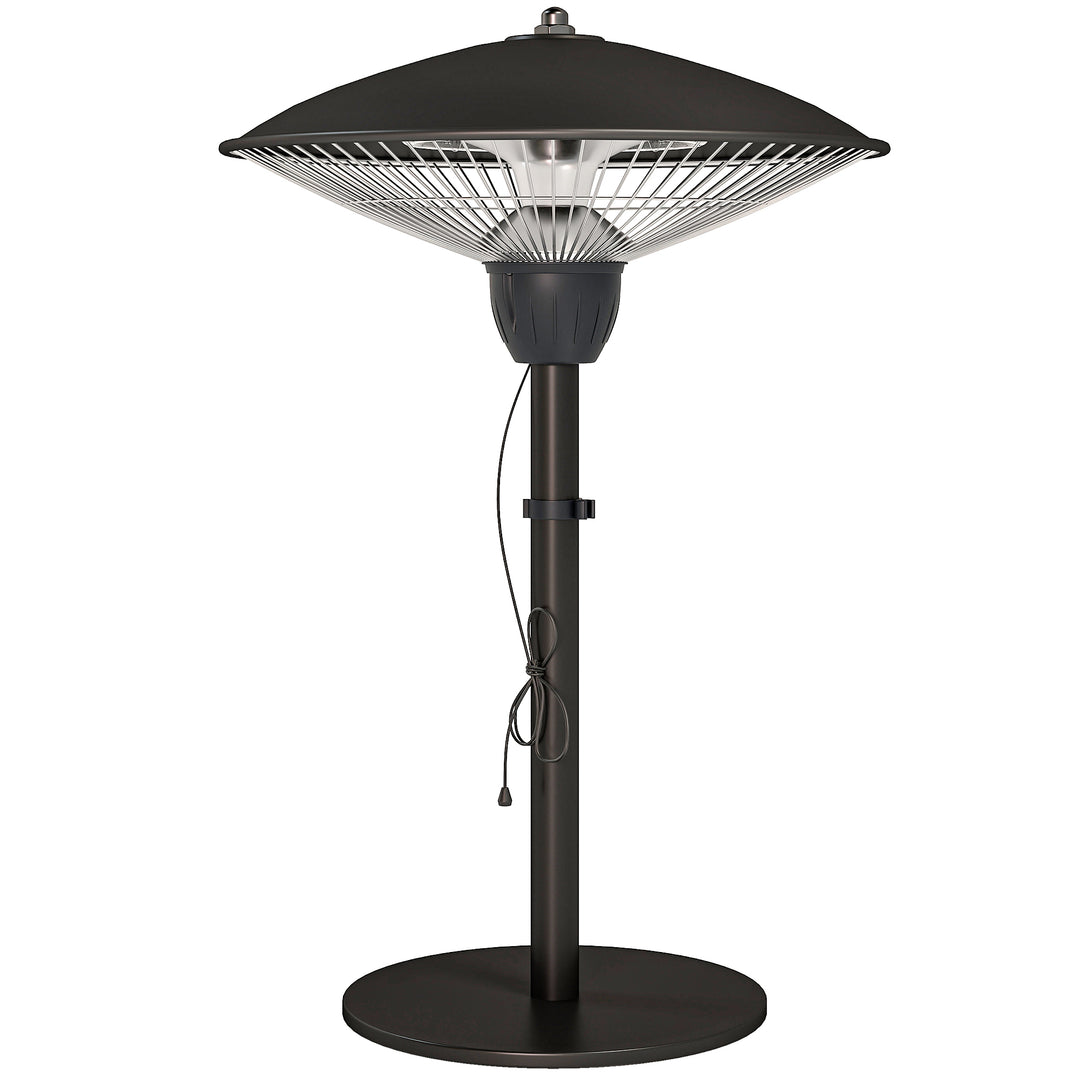 Outsunny 1500 W Electric Patio Heater with Tip-Over Protection, Outdoor Heater with Pull Switch, Black