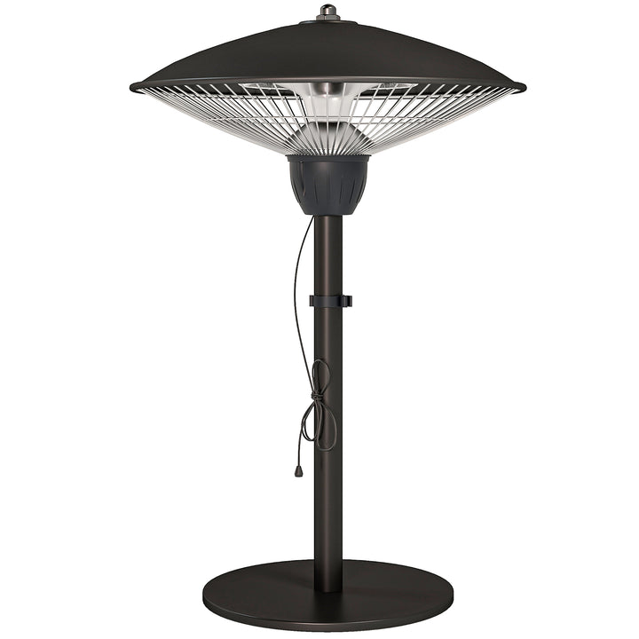 Outsunny 1500 W Electric Patio Heater with Tip-Over Protection, Outdoor Heater with Pull Switch, Black