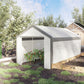 Outsunny 6.6' x 10' x 7' Heavy Duty Walk-In Greenhouse Vegetable Seed Growth Tent Outdoor Plant Growing Tunnel Warm House Flower Shed Backyard White