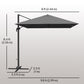 Outsunny 8 FT Aluminium Cantilever Patio Umbrella with 360Â° Rotation, Cross Base, Crank and Tilt for Garden, Patio, Dark Grey
