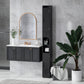 HOMCOM Narrow Bathroom Cabinet, Tall Bathroom Storage Cabinet with Barn Doors, Drawer and Adjustable Shelves, Brown Wood Grain