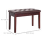 HOMCOM 30" Piano Bench with Padded Cushion and Storage, Faux Leather Keyboard Bench with Solid Wood Legs, Black