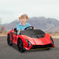 Qaba 12V Lamborghini Autentica Licensed Kids Car with Remote Control, 4 Wheels Spring Suspension, Soft Start, Red