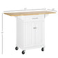 HOMCOM Kitchen Island Cart on Wheels with Extended Counter Drawer Cabinet Towel Racks