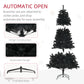 HOMCOM 7.5ft Artificial Christmas Trees with Auto Open and Steel Base, Black