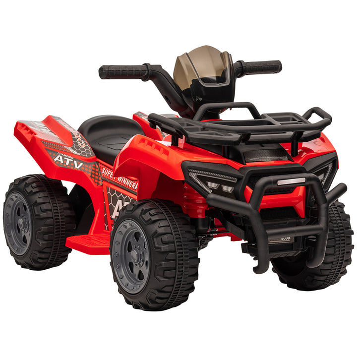 Aosom 6V Kids ATV Quad, 4 Wheeler Battery Powered Electric Ride on Car with Music, Forward, for Boys and Girls Ages 18-36 Months, Red