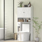 HOMCOM Farmhouse Over the Toilet Cabinet with Barn Doors, Over the Toilet Storage Cabinet with Adjustable Shelf, White