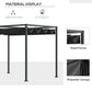 Outsunny 10x7ft Pergola with Retractable Roof Outdoor Patio Sun Shelter Garden Grape Tent Water-resistant Yard Shade Grey