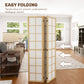 HOMCOM 4 Panel Room Divider, 5.6 ft Folding Wall Divider Room Partition for Home Office, Bedroom, Living Room