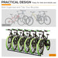HOMCOM 6-Bike Bicycle Floor Parking Rack Cycling Storage Stand Ground Mount Garage Organizer for Indoor and Outdoor Use Black