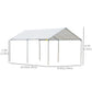 Outsunny 10'x20' Carport Heavy Duty Galvanized Car Canopy with Included Anchor Kit, 3 Reinforced Steel Cables, Grey