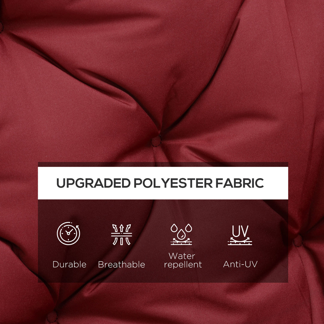 Outsunny 3 Seater Outdoor Seat Pads Bench Swing Chair Replacement Cushions Backrest for Patio Garden, Dark Grey