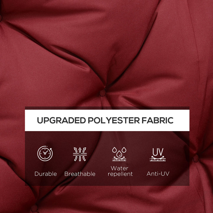 Outsunny 3 Seater Outdoor Seat Pads Bench Swing Chair Replacement Cushions Backrest for Patio Garden, Dark Grey