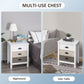 HOMCOM Accent Table Storage Cabinet with 3 Drawers Wooden Bedside Table Night Stand, Home Furniture