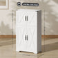 HOMCOM Farmhouse Kitchen Pantry, Freestanding Kitchen Pantry Storage Cabinet with Barn Doors and Adjustable Shelves, Grey