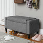 HOMCOM Storage Ottoman Bench Linen-Touch Fabric Tufted Chest Footstool with Flipping Top, Beige