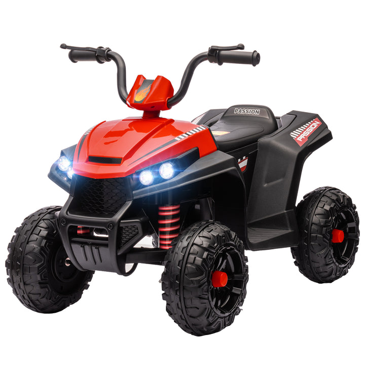 Qaba 12V Kids ATV with Four Wheels Spring Suspension, Forward & Backward, LED Light, MP3, Music, Blue