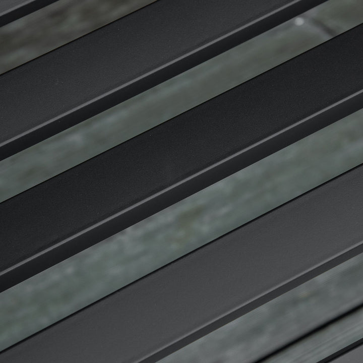 Outsunny 50" 2-Seater Outdoor Garden Bench Antique Loveseat with Armrest for Yard, Lawn, Porch, Patio, Steel/ Black